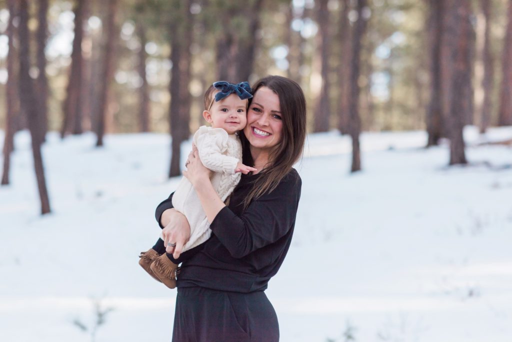 Jenna Wren intimate wedding photographer in Colorado with her 9 month old daughter Layla 