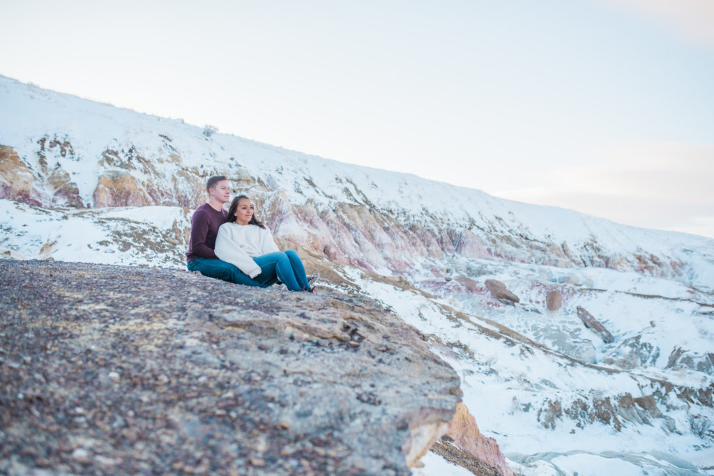 Canyon engagement session in early spring 