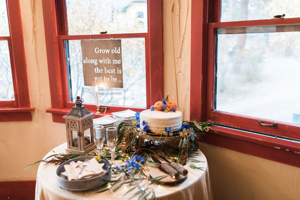 Cake cutting table at Romantic Riversong Bed and Breakfast