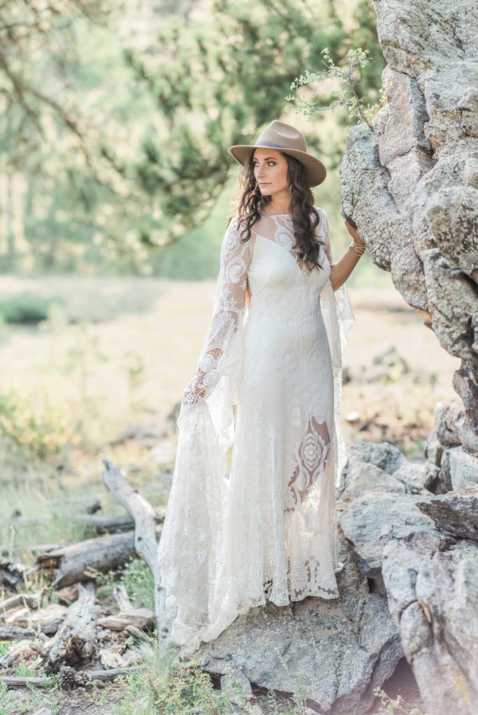 boho Rue De Seine gown bridal portraits Golden, Colorado