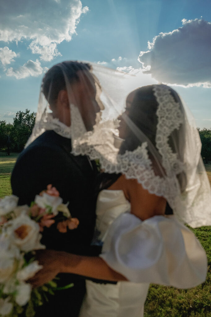 Editorial wedding portraits of bride and groom at The Arlo, framed by clean architecture and soft Texas hill country light.”